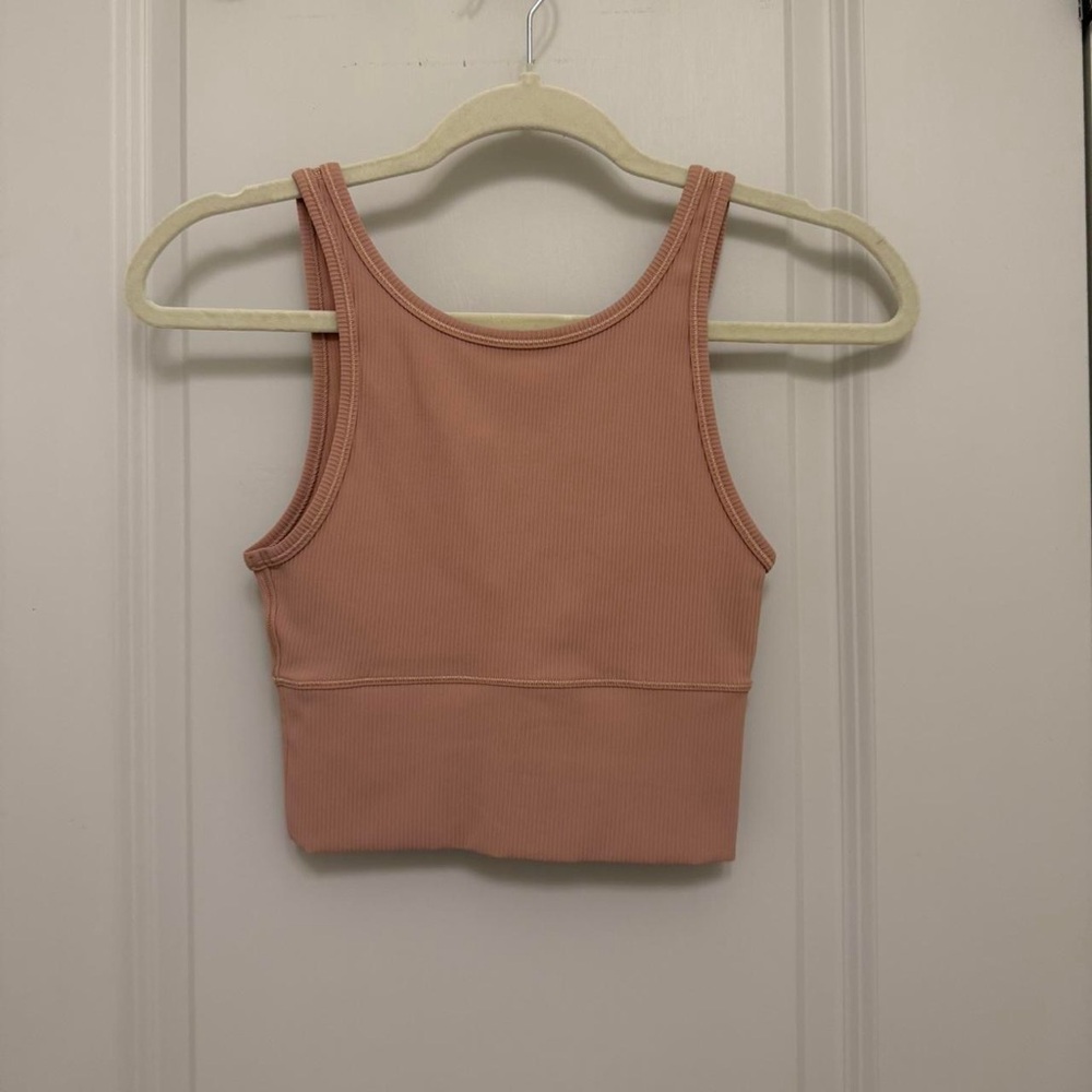 Lululemon Pink Clay Power Pivot Ribbed Tank Top